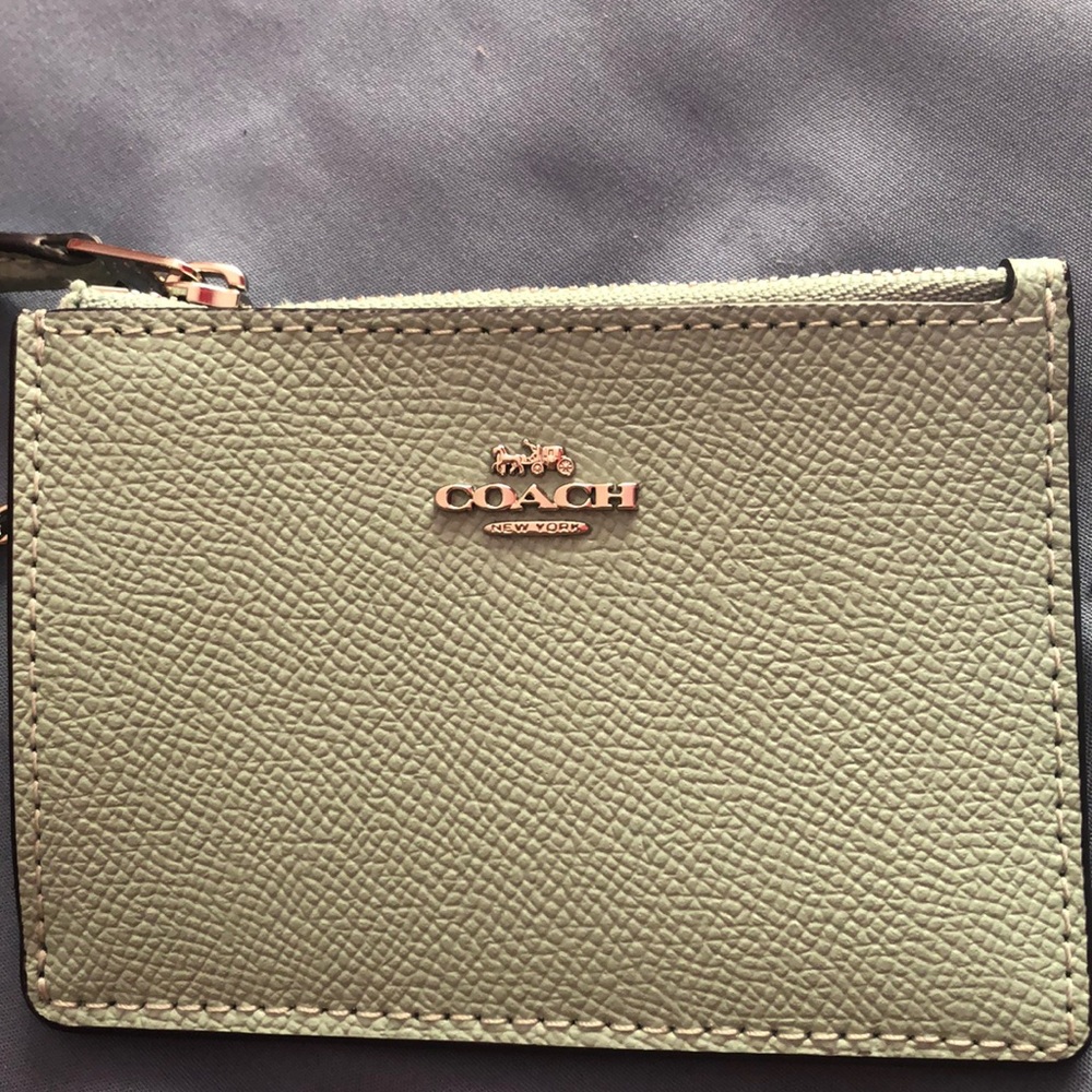 NWOT Coach Mini id & money holder, Mint Green